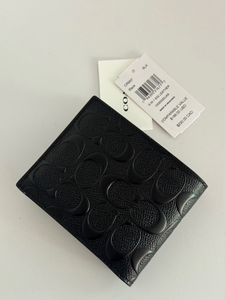 Buy Coach IN Wallet Signature Leather Black SASOM