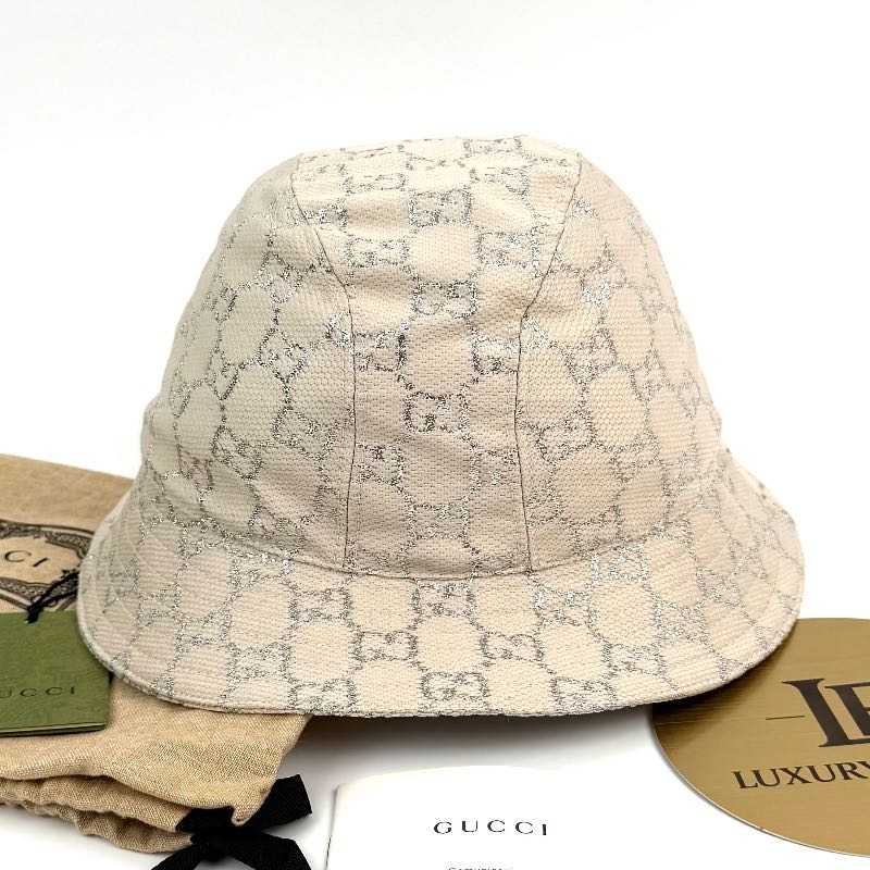 Buy Gucci GG Lame Bucket Hat White Silver | SASOM