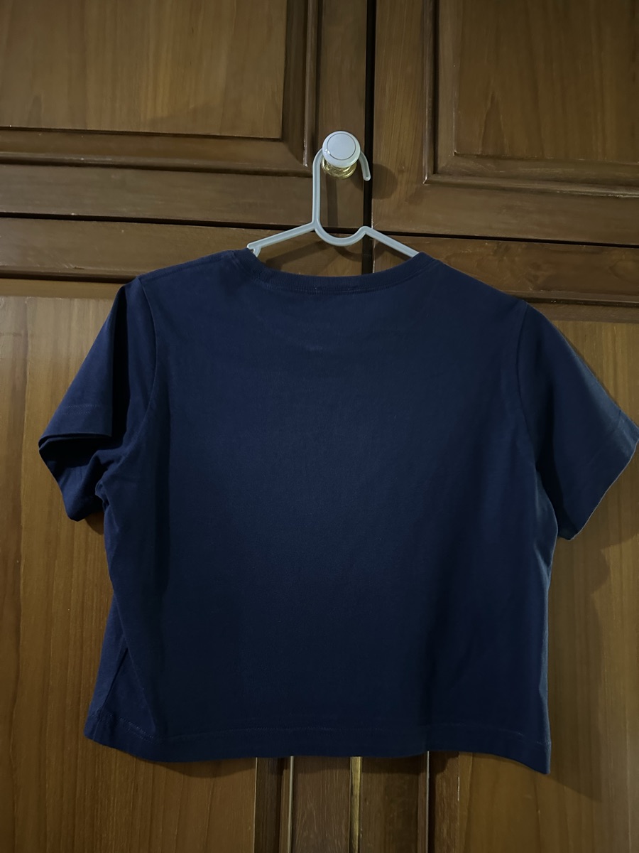 Marithe Francois Girbaud W Classic Logo Crop Tee Navy