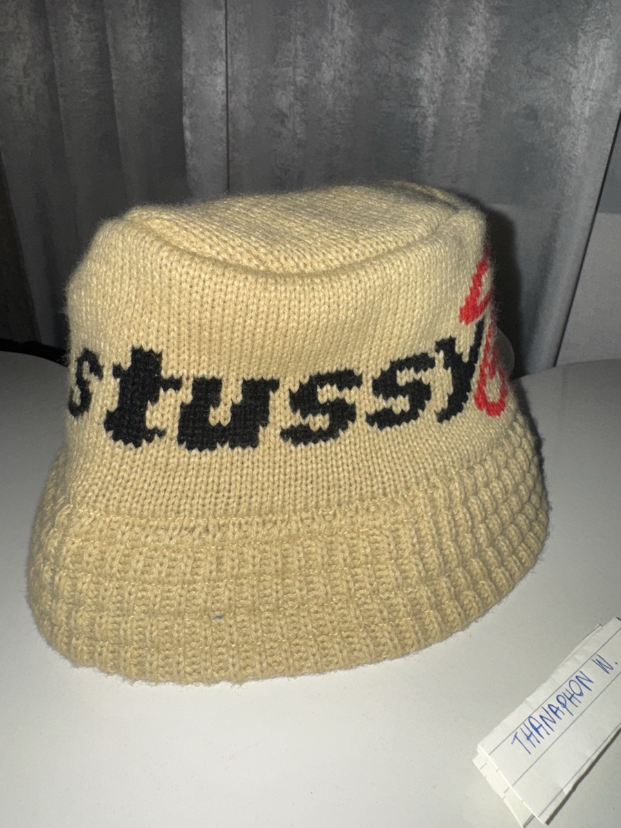 帽子 stussy BUCKET STUSSY SPORT KNIT KHAKI Stussy - KHAKI KNIT STUSSY SPORT BUCKET HAT – LE LABO STORE
