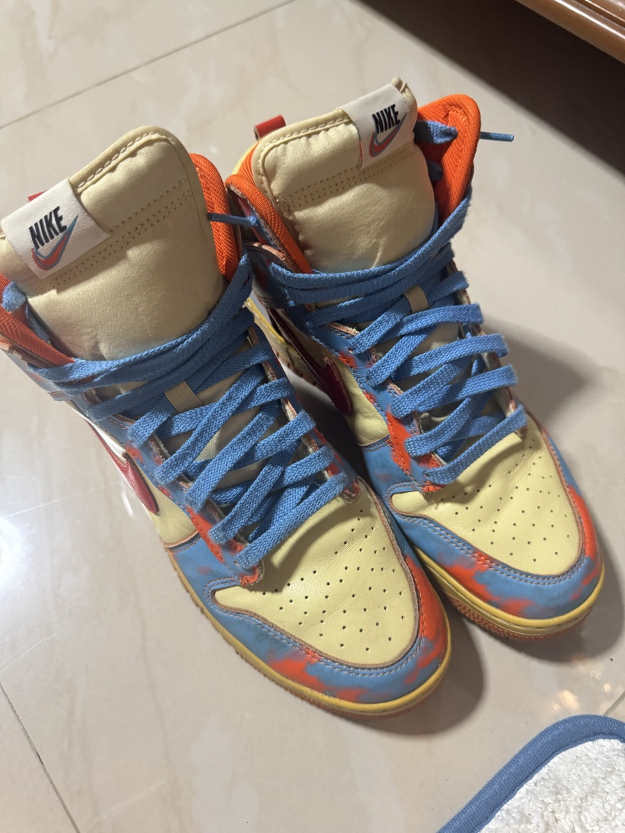 nike dunk high 1985 orange acid wash