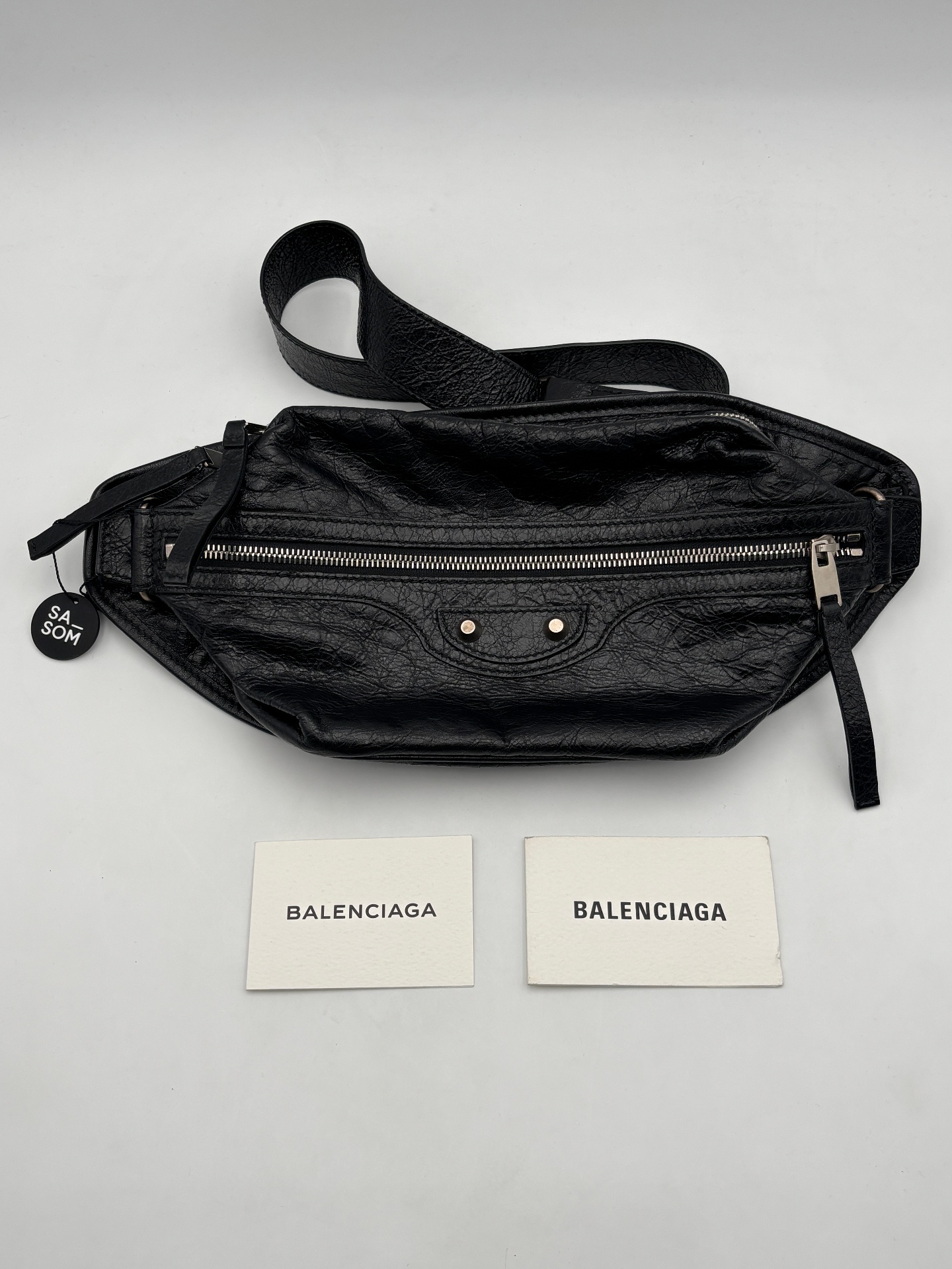 Balenciaga Neo Lift Hip Bag In Lambskin Leather With Silver