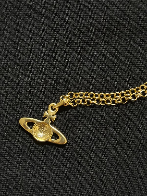 Vivienne Westwood Mini Bas Relief Pendant Necklace In Brass Gold