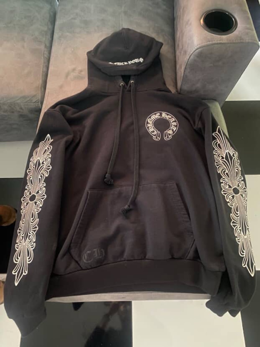 Buy Chrome Hearts Horse Shoe Floral Hoodie Black | SASOM