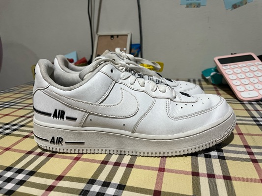 nike air force 1 low double air low white black
