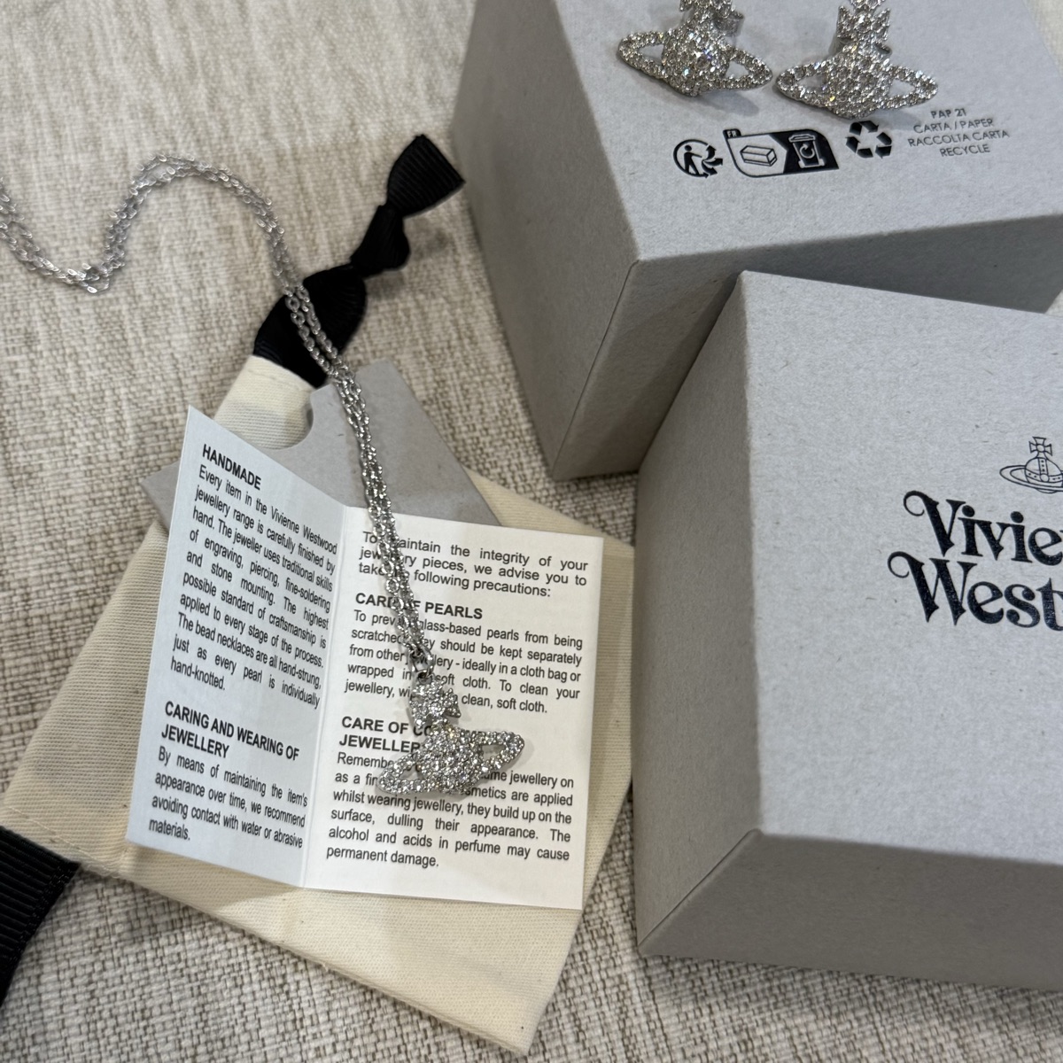 Vivienne Westwood Grace Bas Relief Pendant In White Crystal