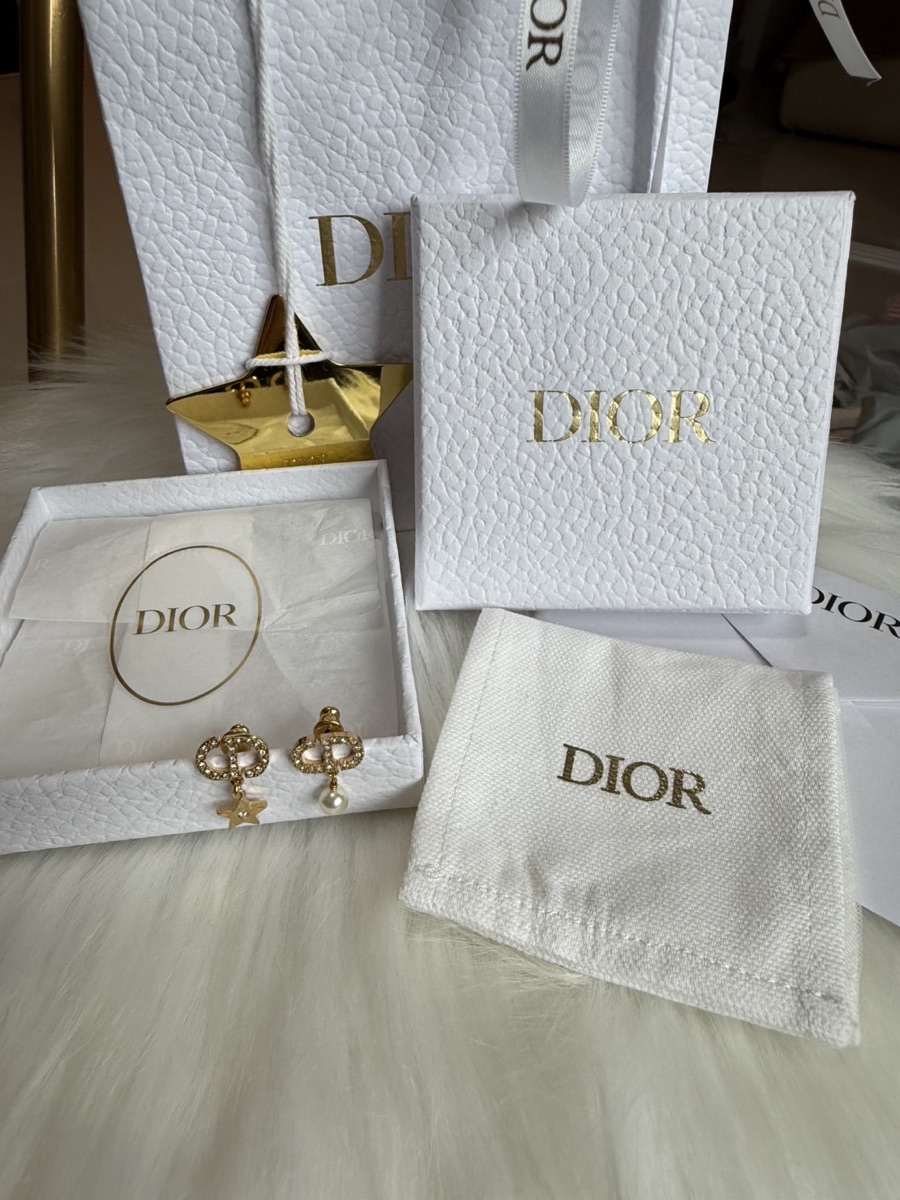 Dior Petit CD Lucky Charms Earrings In Gold-Finish Metal And