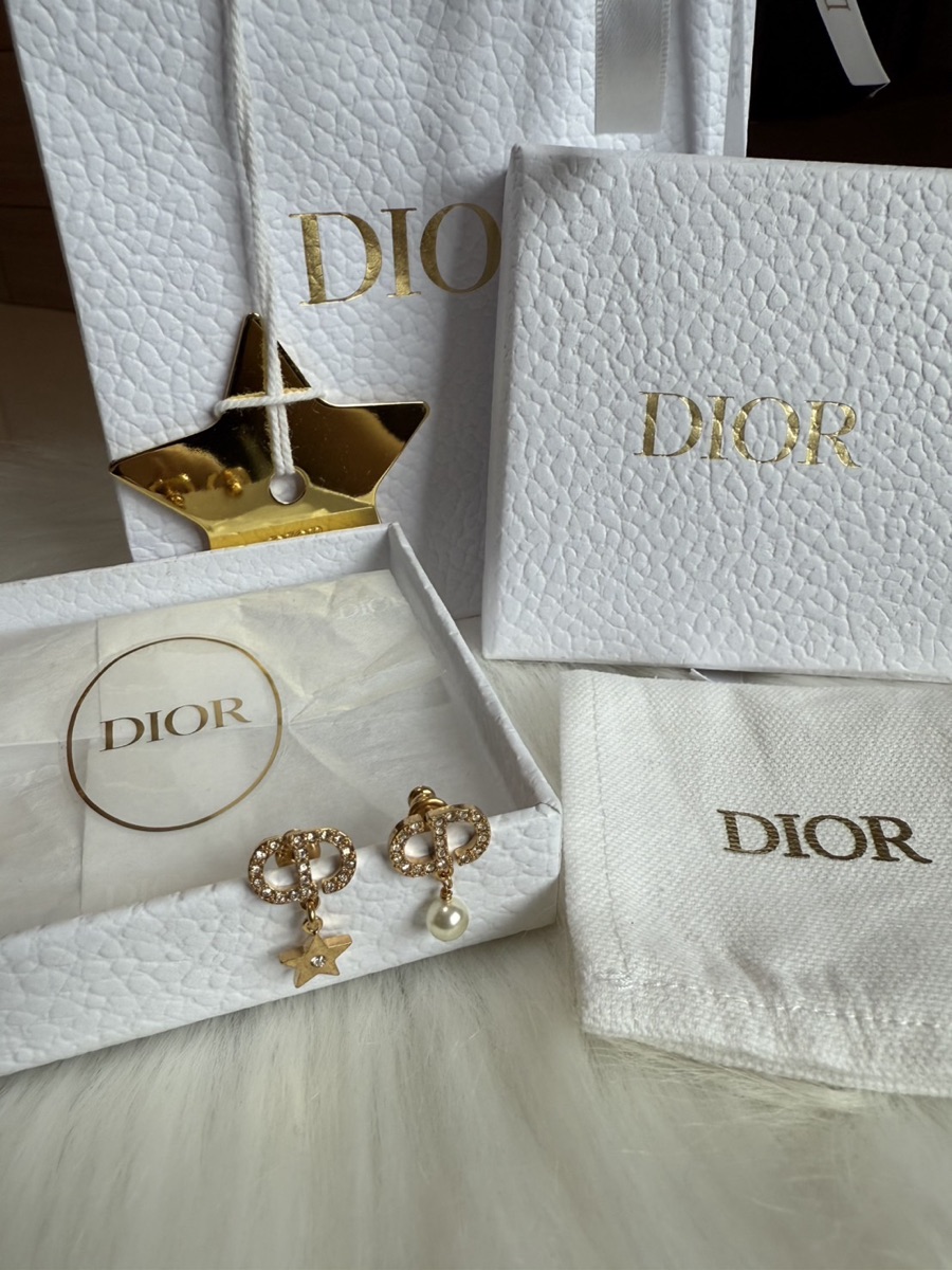 Dior Petit CD Lucky Charms Earrings In Gold-Finish Metal And