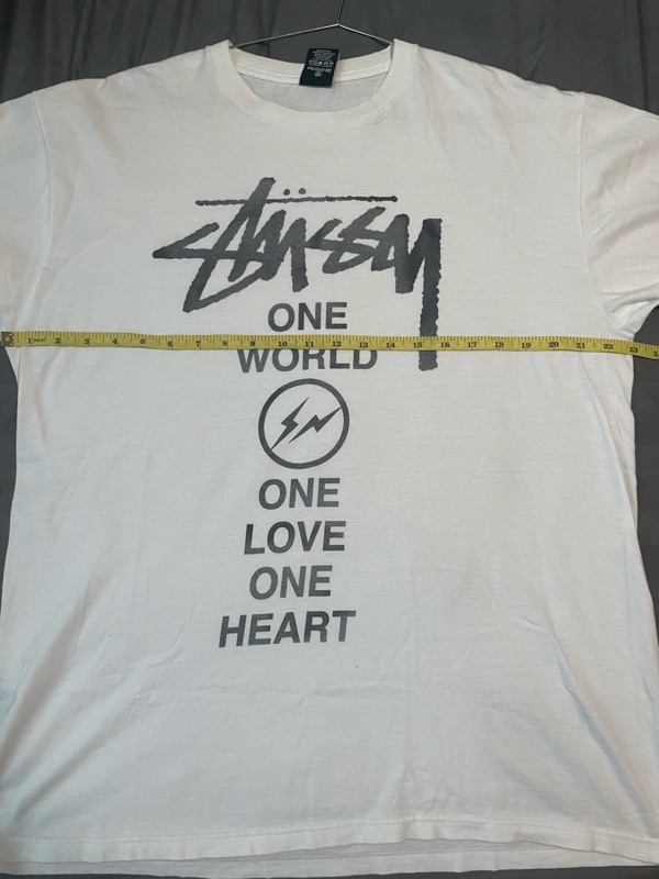 Stussy x Fragment Design 1 World 1 Love 1 Heart T-Shirt White