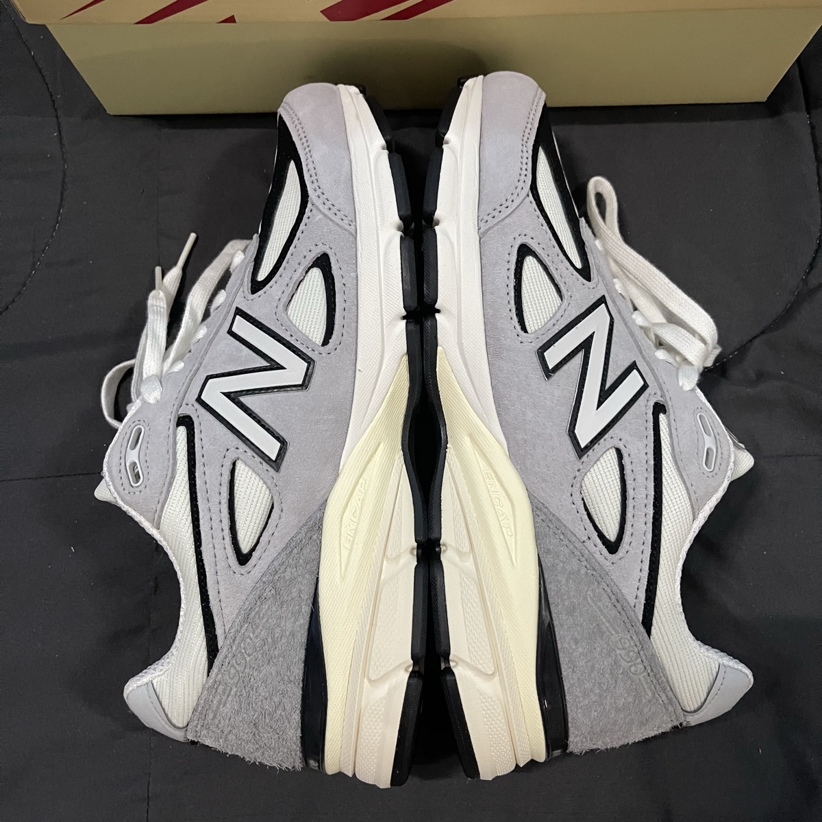 New Balance 990v4 MiUSA Teddy Santis Grey Black Cream