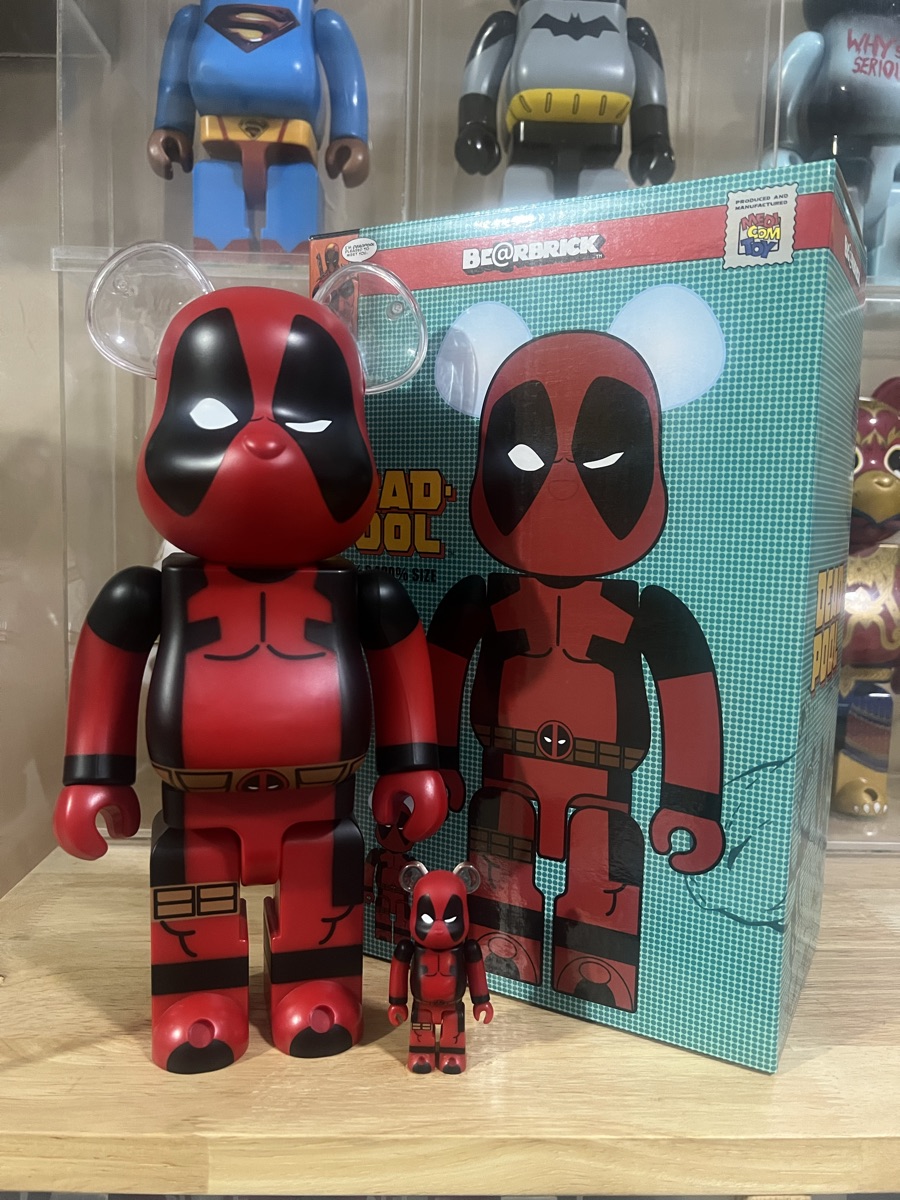 BE@RBRICK DEADPOOL 100％ &amp; 400％ × 1 MEDICOM TOY BE@RBRICK Deadpool Marvel 100% 400% Bearbrick