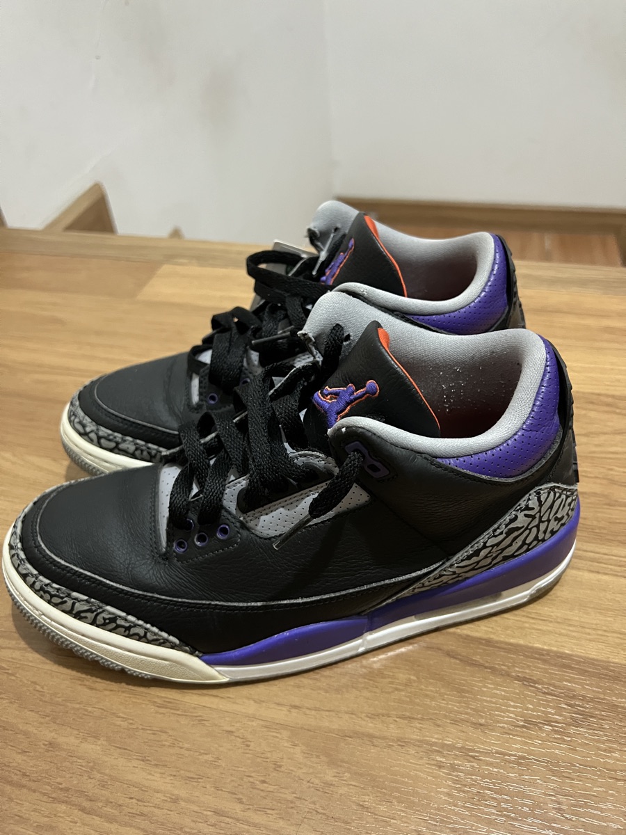 Jordan Court Purple On Feet สนีกเกอร์ Jordan Retro Black Court